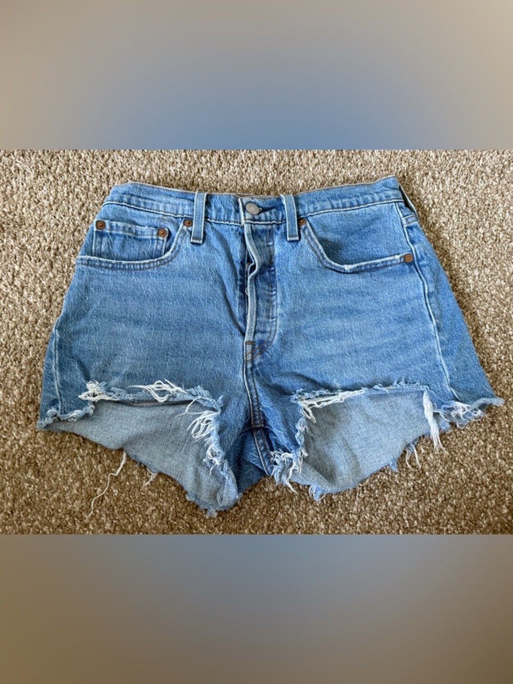 LEVI’S 501 Distressed Blue Denim Women's Shorts